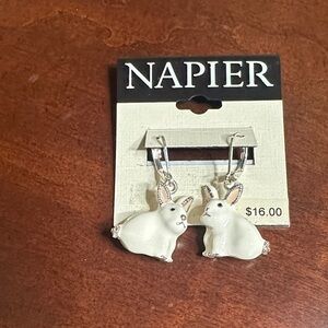 Napier White Rabbit Earrings